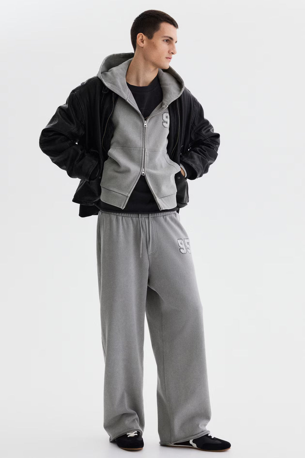 Oversized Fit Boxy zip-through hoodie