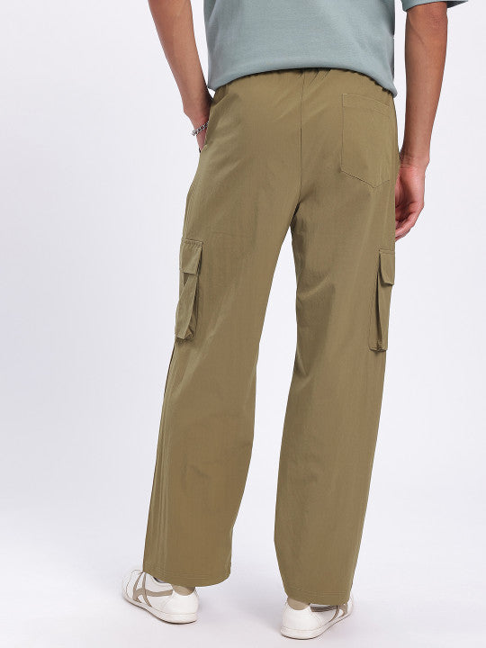Men Colourblock Carpenter Relaxed Fit Cargos