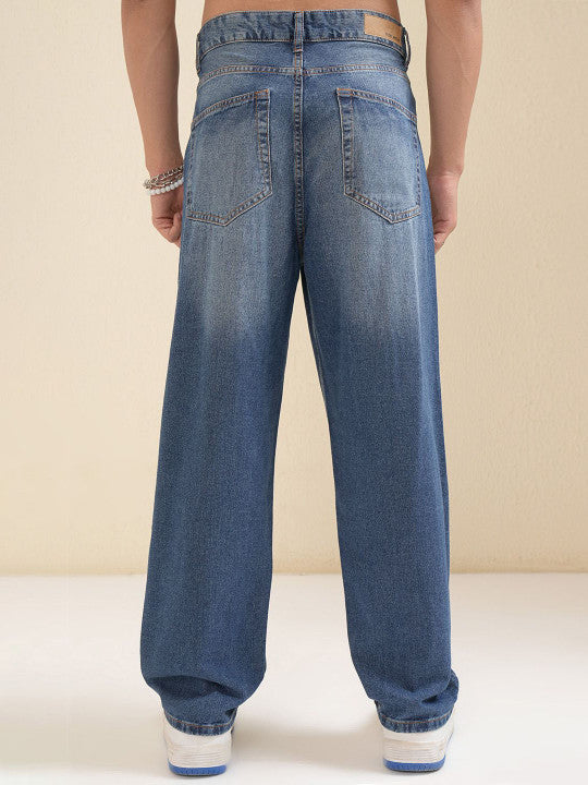 Men Relaxed Fit Heavy Fade Loose Fit Jeans