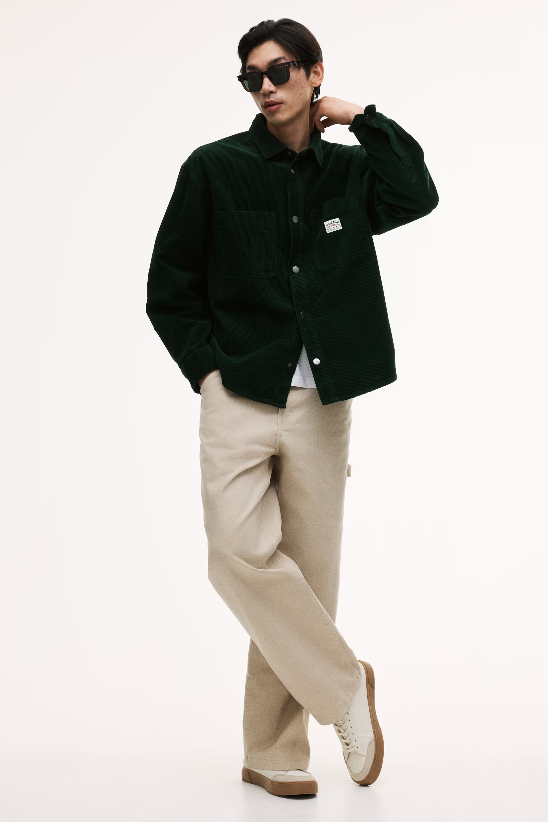 Oversized cotton corduroy shirt