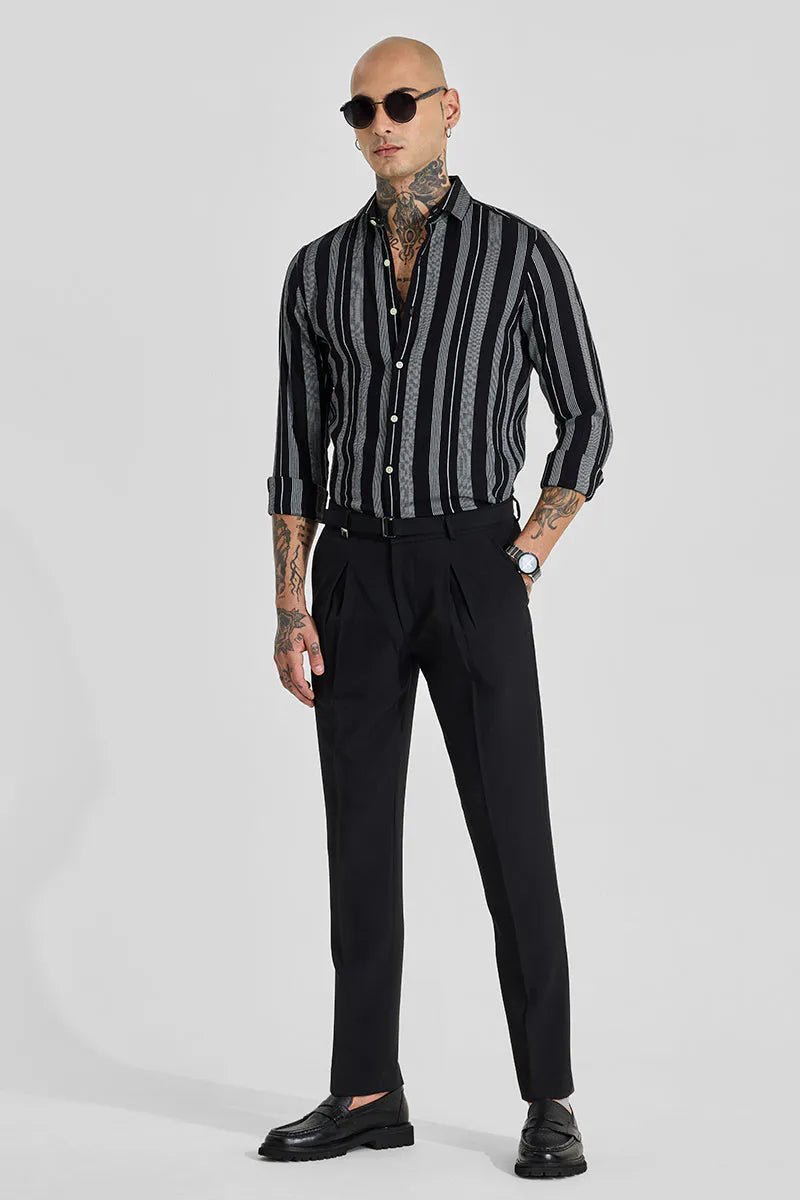 Black Stripes Slim Fit Shirt