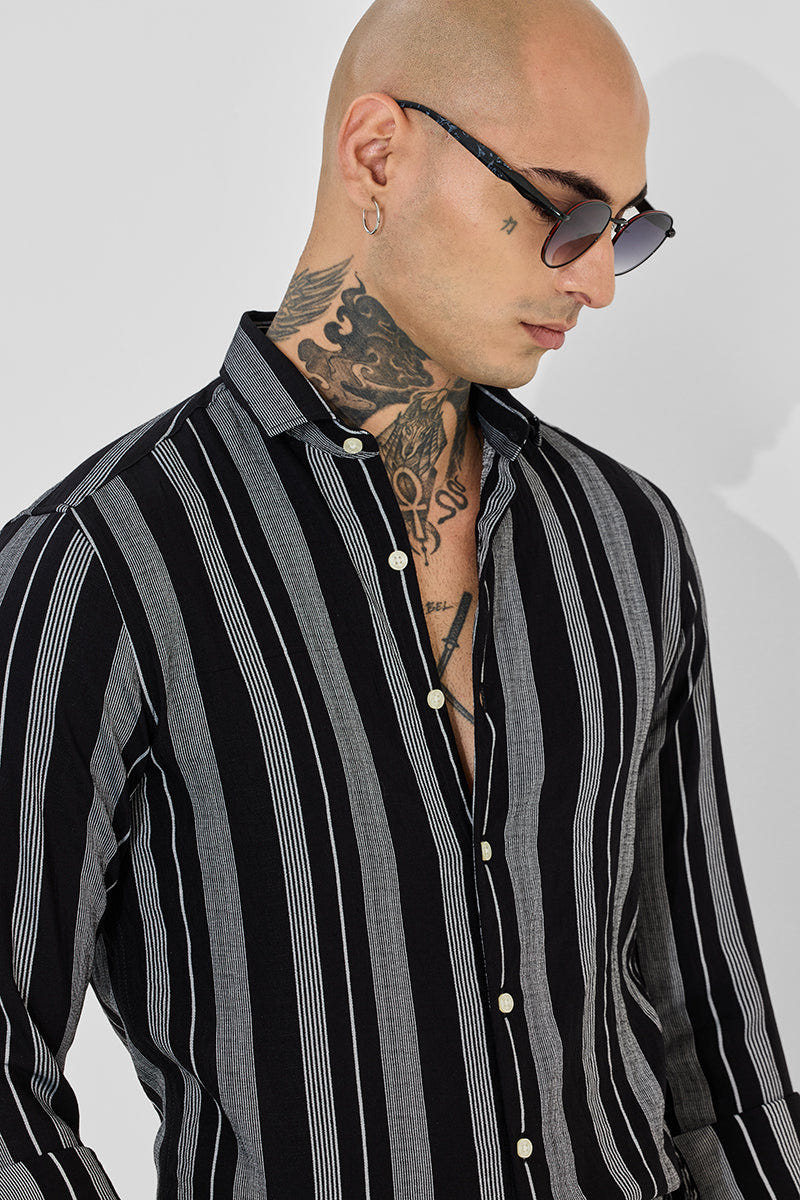 Black Stripes Slim Fit Shirt